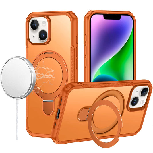 iPhone 15/13/14 Matte Finish Simplified Magnetic Ring With Stand Hybrid Case - Cosmic Orange ( 1107734) (MSRP $49.99)