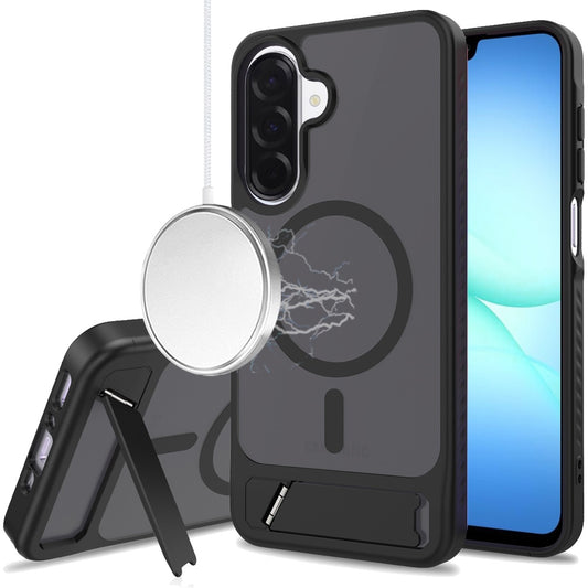 Samsung A17/A16 5G Matte Magnetic Hybrid with Metal Kickstand Case - Black (1108109) (MSRP $49.99)