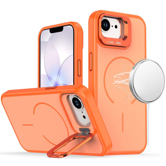 iPhone 17E /16E  Premium Matte Magnetic Metal Camera Stand Hybrid Case - Cosmic Orange ( 1107739) (MSRP $49.99)