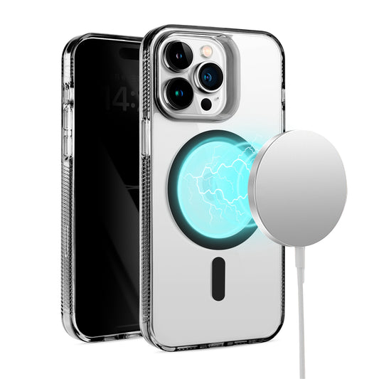iPhone 15 Pro Max PURE Transparent [Magnetic Circle] High Quality Ultra Thick Hybrid - Black (1106115)