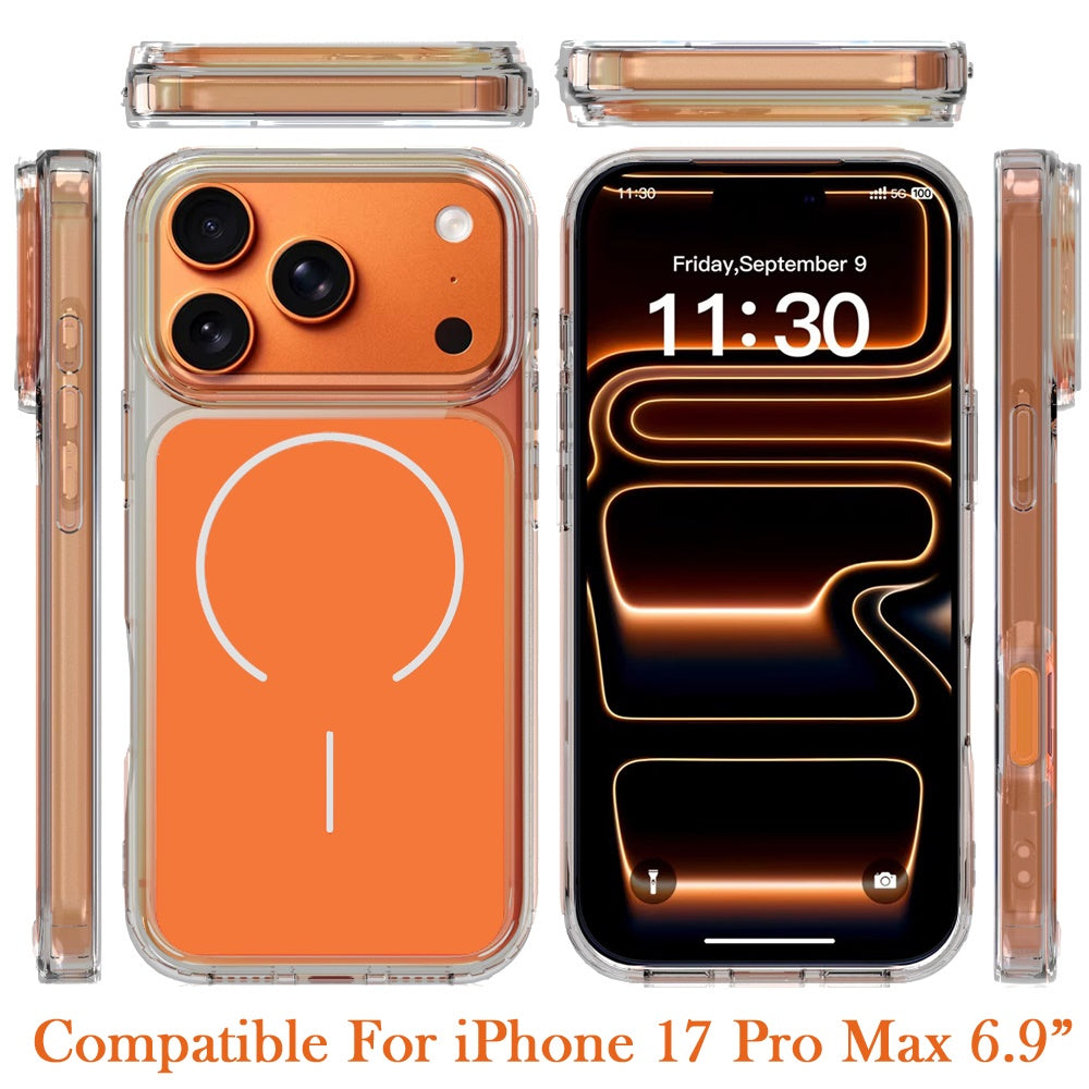 iPhone 17 Pro Max Metallic Transparent Magnetic Hybrid Case - Cosmic Orange ( 1107642) (MSRP $59.99)