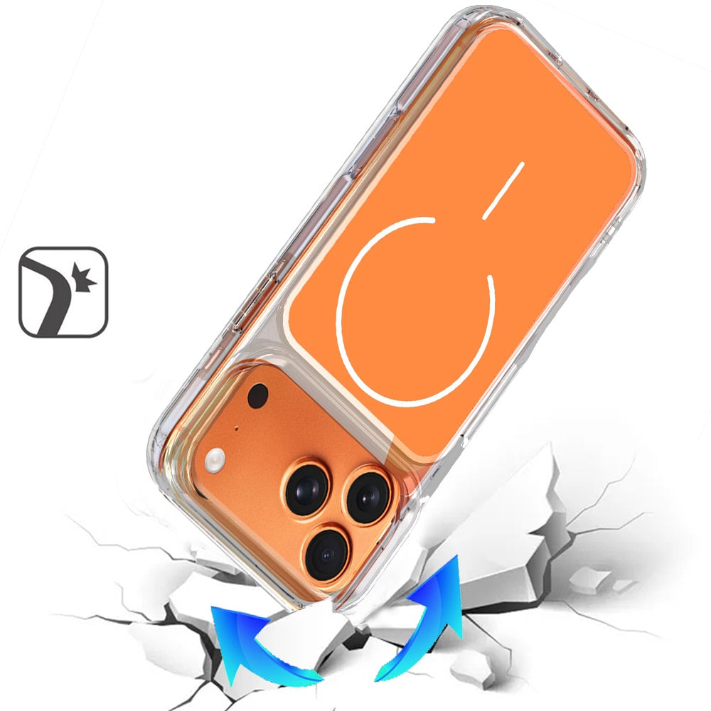 iPhone 17 Pro Max Metallic Transparent Magnetic Hybrid Case - Cosmic Orange ( 1107642) (MSRP $59.99)