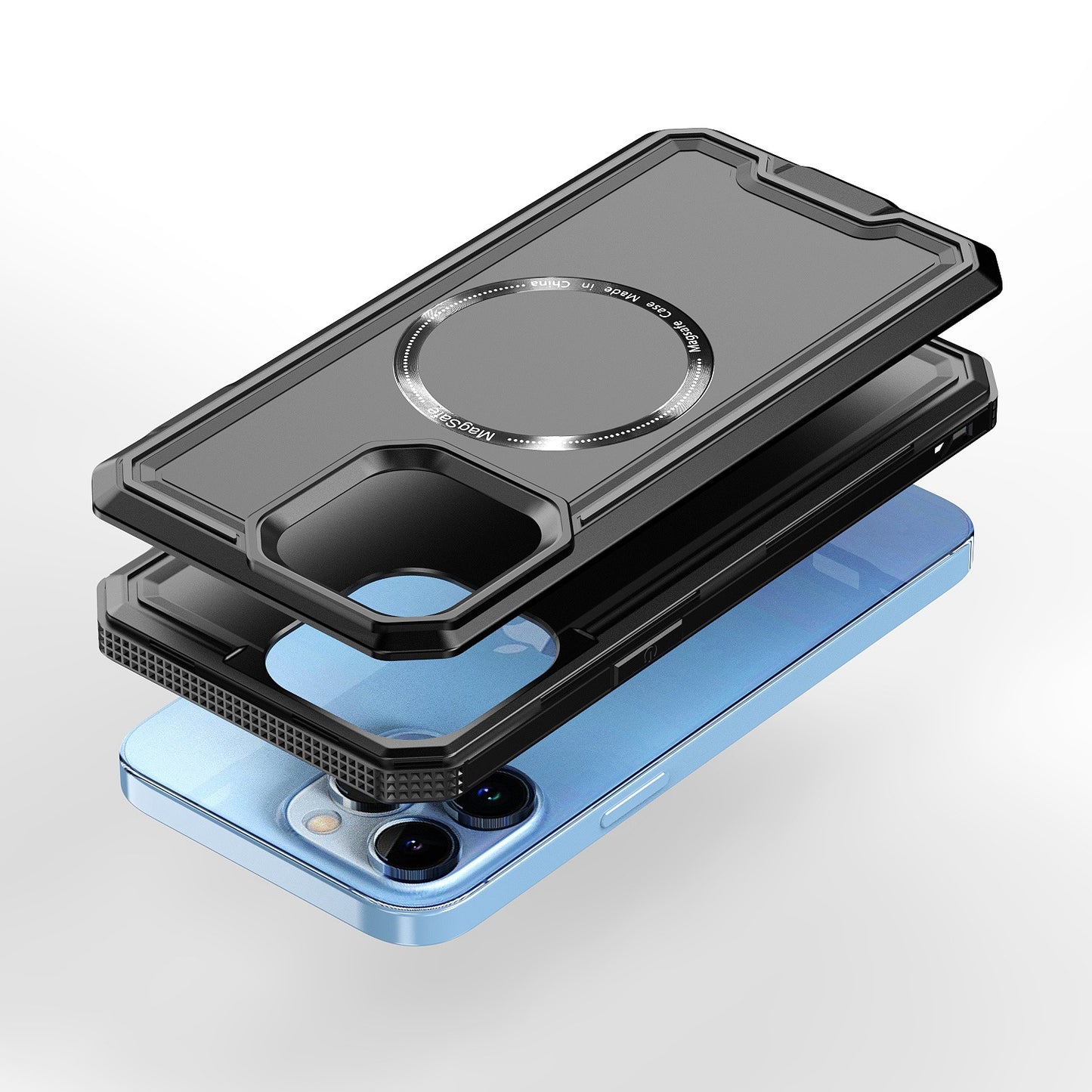 Apple iPhone 12 & iPhone 12 Pro Rank [Magnetic Circle] Tough Strong Modern Fused Hybrid - Black (1106751)