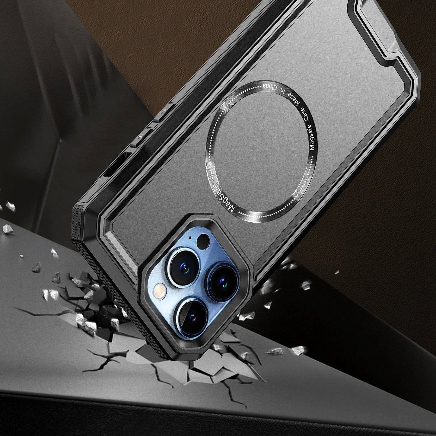 Apple iPhone 12 & iPhone 12 Pro Rank [Magnetic Circle] Tough Strong Modern Fused Hybrid - Black (1106751)