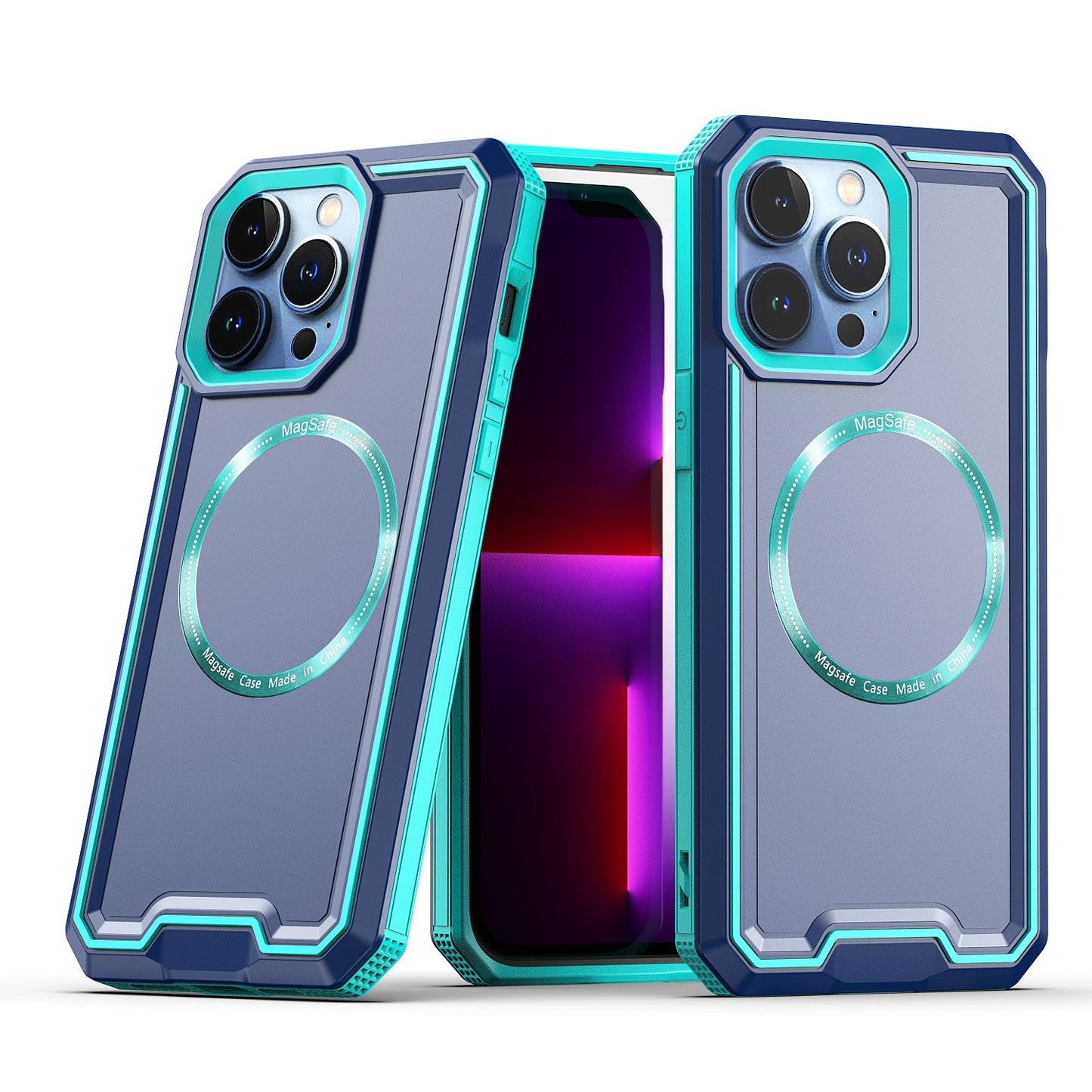 Apple iPhone 12 & iPhone 12 Pro Rank [Magnetic Circle] Tough Strong Modern Fused Hybrid - Blue (1106752)