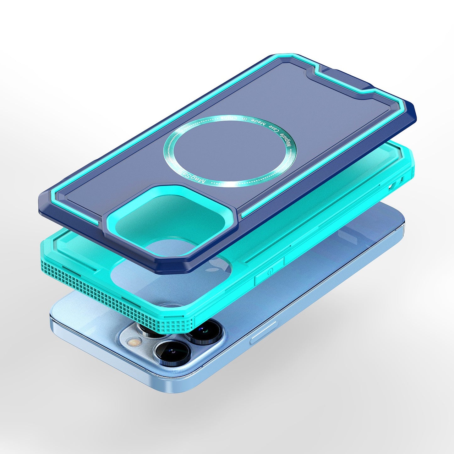 Apple iPhone 12 & iPhone 12 Pro Rank [Magnetic Circle] Tough Strong Modern Fused Hybrid - Blue (1106752)