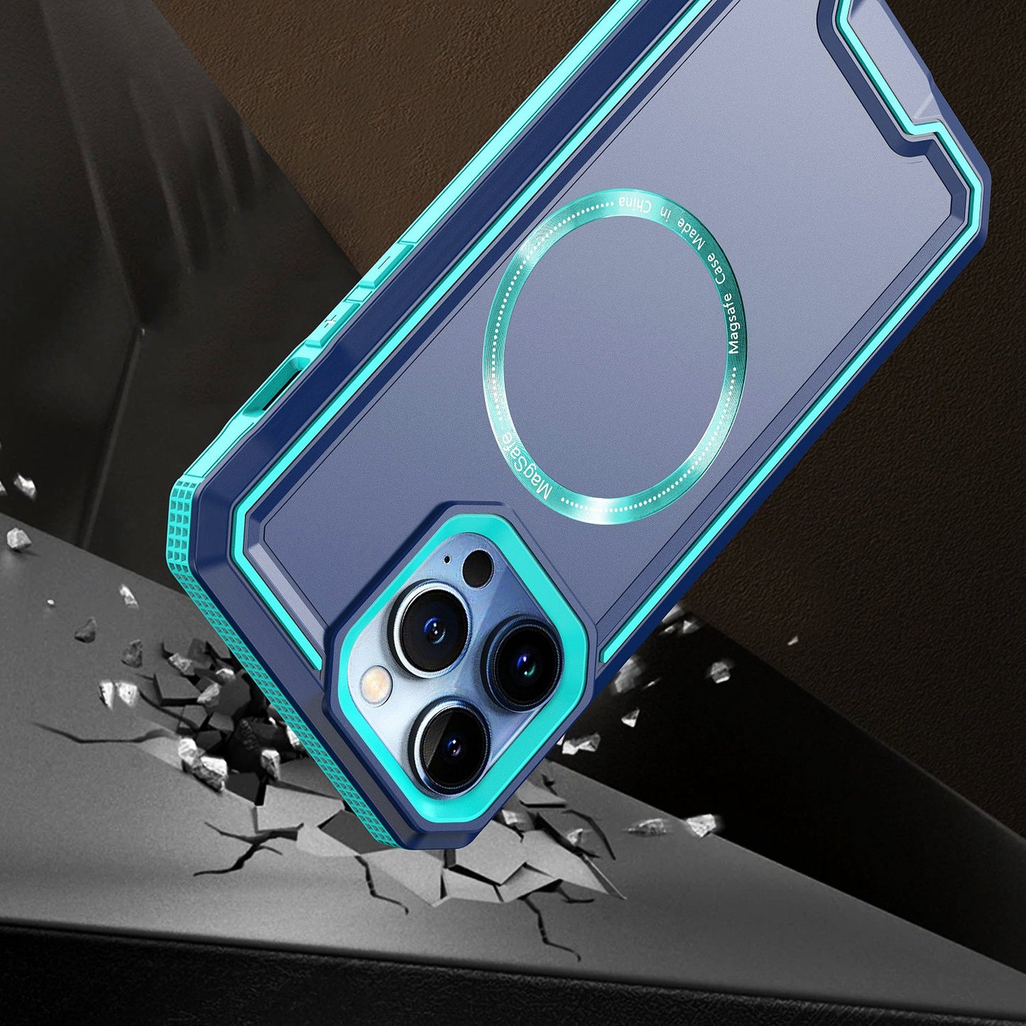 Apple iPhone 12 & iPhone 12 Pro Rank [Magnetic Circle] Tough Strong Modern Fused Hybrid - Blue (1106752)