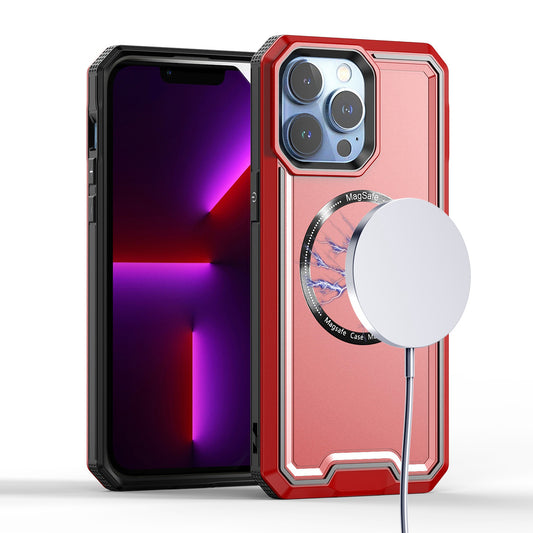 Apple iPhone 12 & iPhone 12 Pro Rank [Magnetic Circle] Tough Strong Modern Fused Hybrid - Red (1106753)