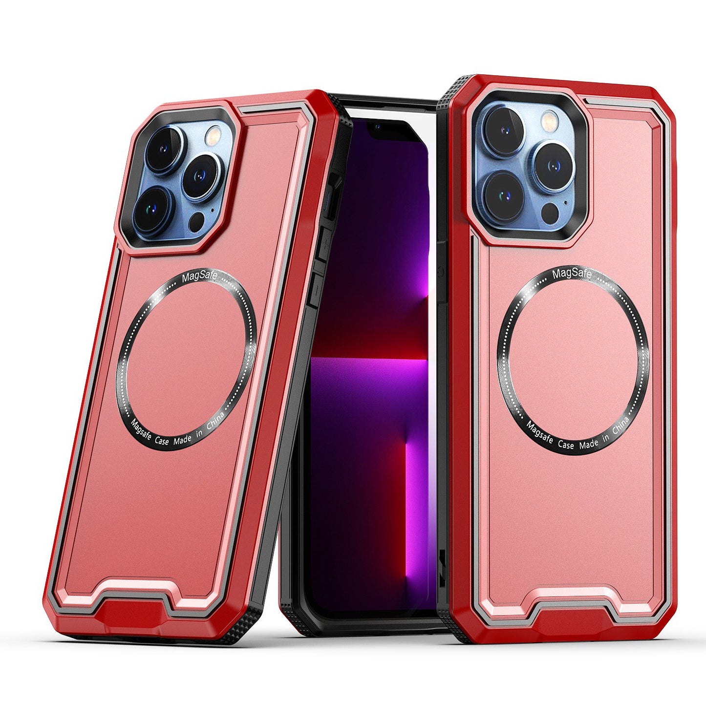 Apple iPhone 12 & iPhone 12 Pro Rank [Magnetic Circle] Tough Strong Modern Fused Hybrid - Red (1106753)