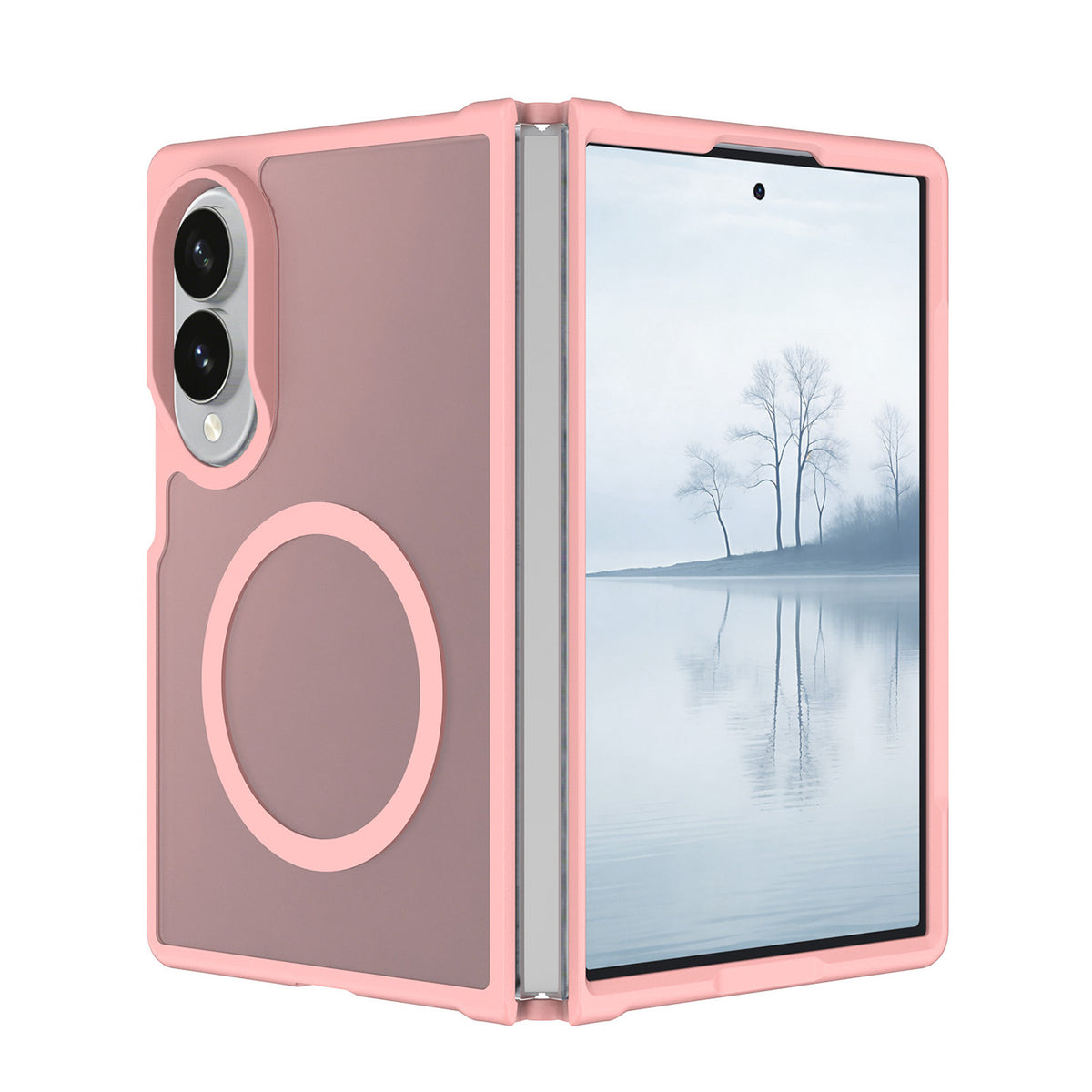 Samsung Z Fold 8 [Magnetic Circle] Smooth Safe Matte Feel Hybrid Case - Light Pink (1108240) (MSRP $49.99)