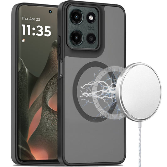 Motorola Edge 2025 [Magnetic Circle] Smooth Safe Matte Feel Hybrid Case - Black ( 1103642) (MSRP $39.99)