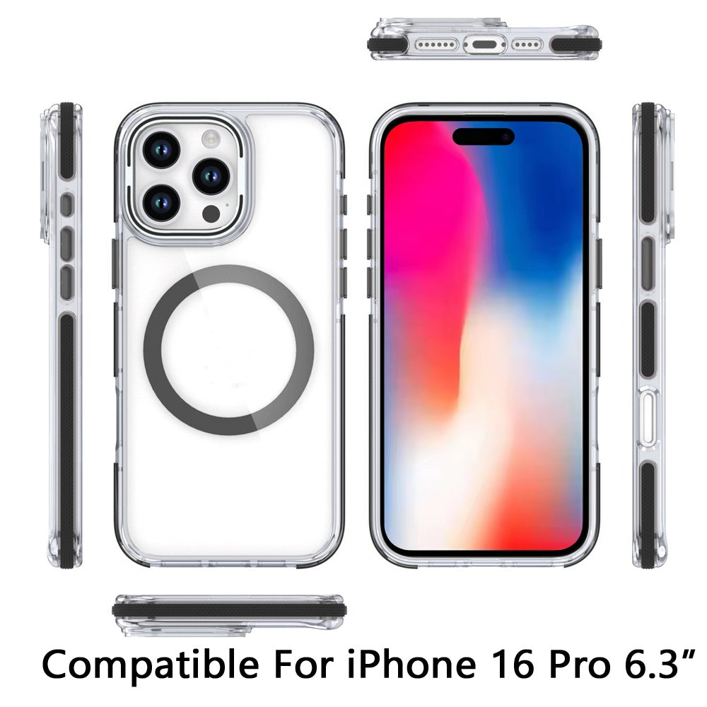 iPhone 16 Pro 6.3 inch MagSonic Camera Bracket Stand Magnetic Ring Circle Hybrid - Black (1107232)