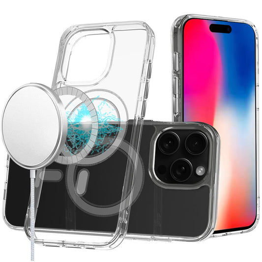 iPhone 16 Pro 6.3 inch Thick Transparent [Magnetic Circle] Shockproof Hybrid - Clear (1107216)