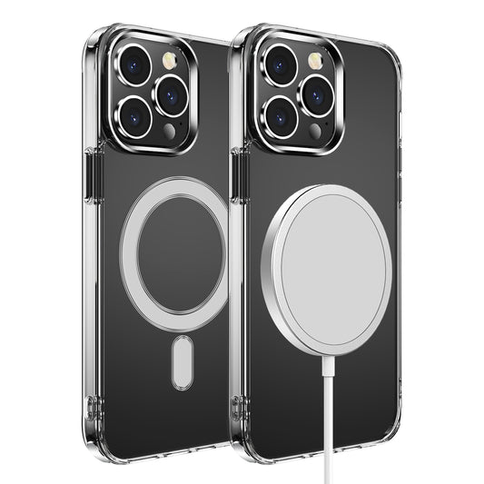 iPhone 15 Thick Transparent [Magnetic Circle] Shockproof Hybrid - Clear (1106074)