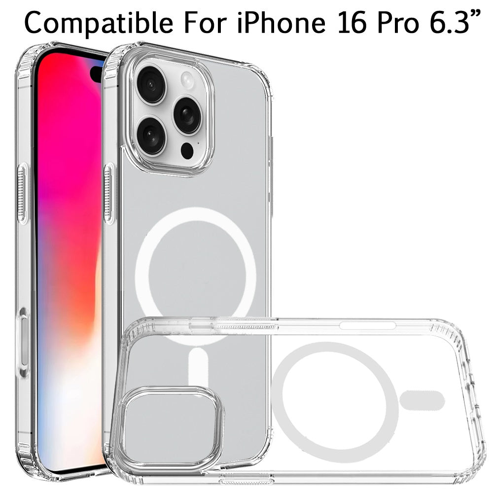 iPhone 16 Pro 6.3 inch TRUE Transparent [Magnetic Circle] Shockproof Hybrid - Clear (1107214)