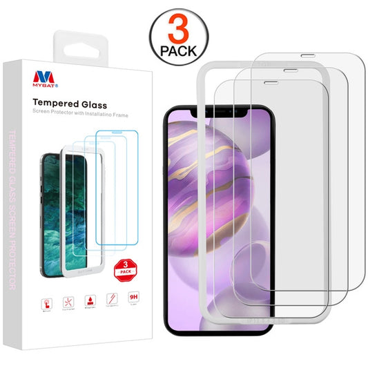 MyBat (3 Pack)Tempered Glass Screen Protector with Installation Frame for Apple iPhone 12 Pro Max (6.7) - Clear (1102126)