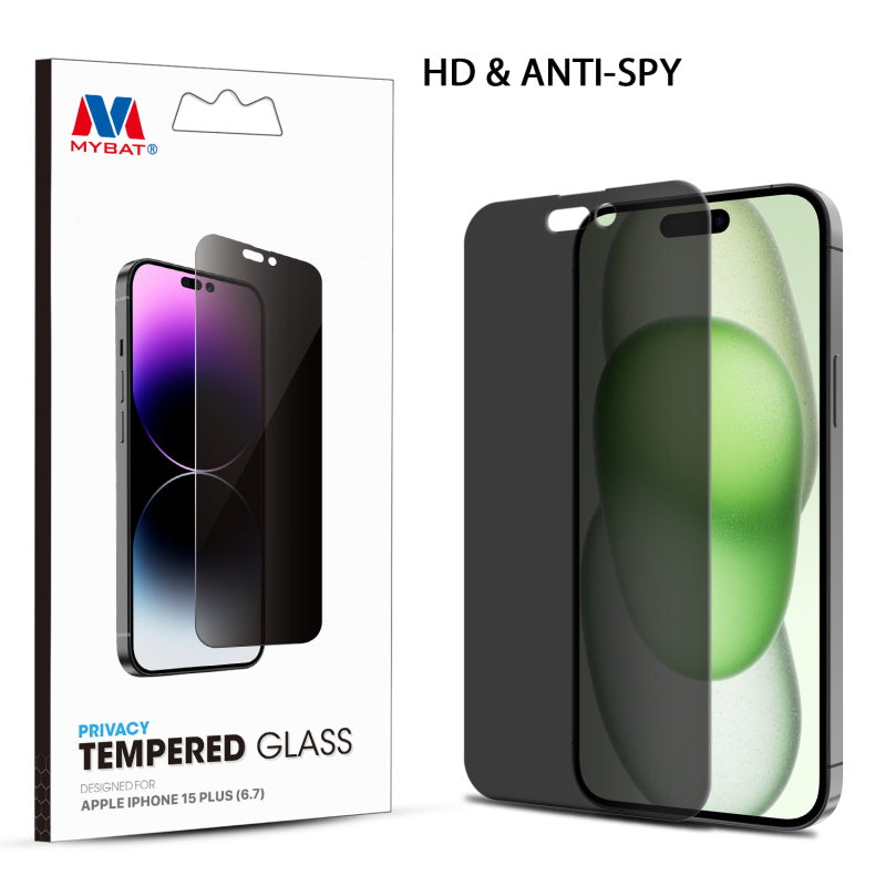 MyBat Privacy Tempered Glass Screen Protector (2.5D) for Apple iPhone 15 Plus (6.7) - Clear (1106135)