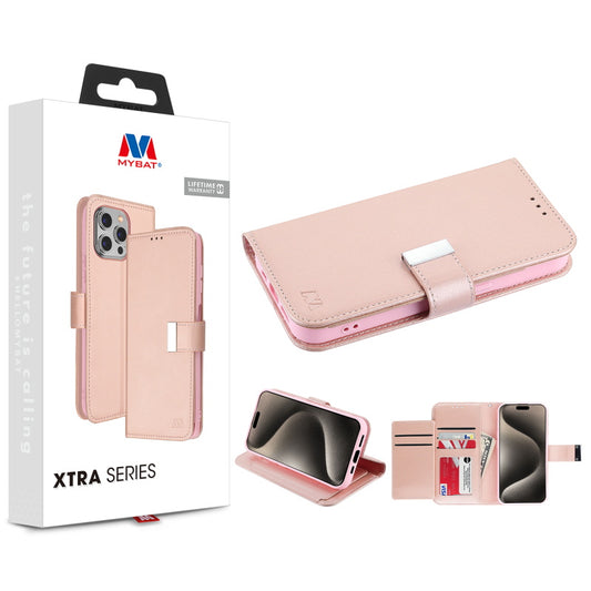 Apple iPhone 15 Pro (6.1) MyBat MyJacket Wallet Xtra Series Case - Rose Gold (1106219)