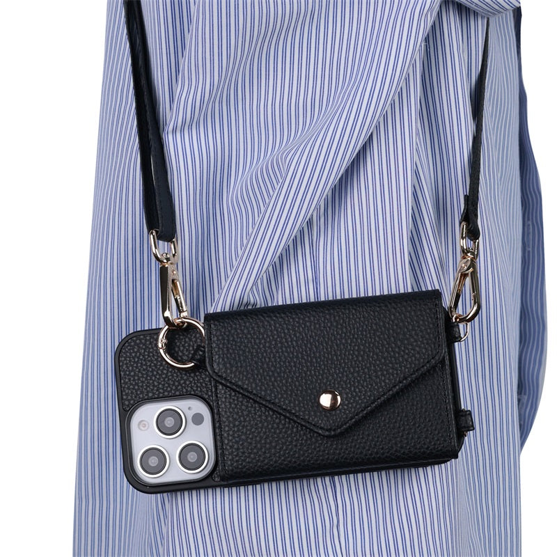MyBat Posh Crossbody Wallet Case for Apple iPhone 16 Pro Max - Black (1107459)