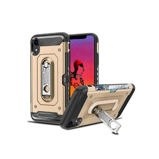 iPHONE XR MK1 KICKSTAND CASE  - GOLD (1504)