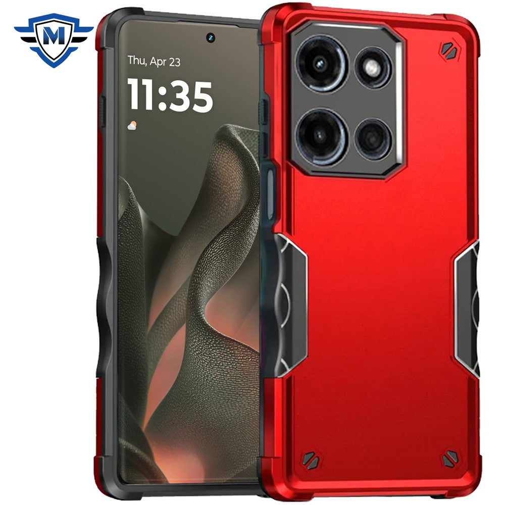 Motorola Edge 2025 Exquisite Tough Shockproof Hybrid Case Cover - Red  ( 1103551) (MSRP $39.99)
