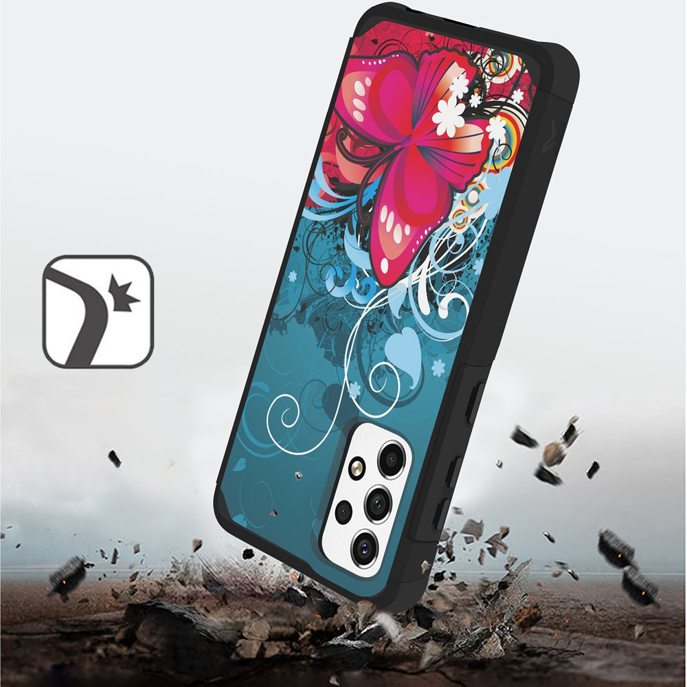Samsung A13 4G 2022 Tough Strong Slim Dual-Layer ShockProof Hybrid Case Cover - Butterfly Bliss (1105862)