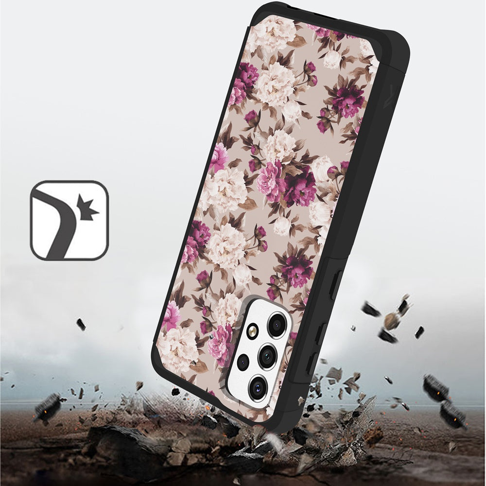 Samsung A13 4G 2022 Tough Strong Slim Dual-Layer ShockProof Hybrid Case Cover - Floral Bouquet (1105864)