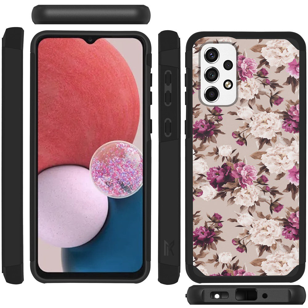 Samsung A13 4G 2022 Tough Strong Slim Dual-Layer ShockProof Hybrid Case Cover - Floral Bouquet (1105864)