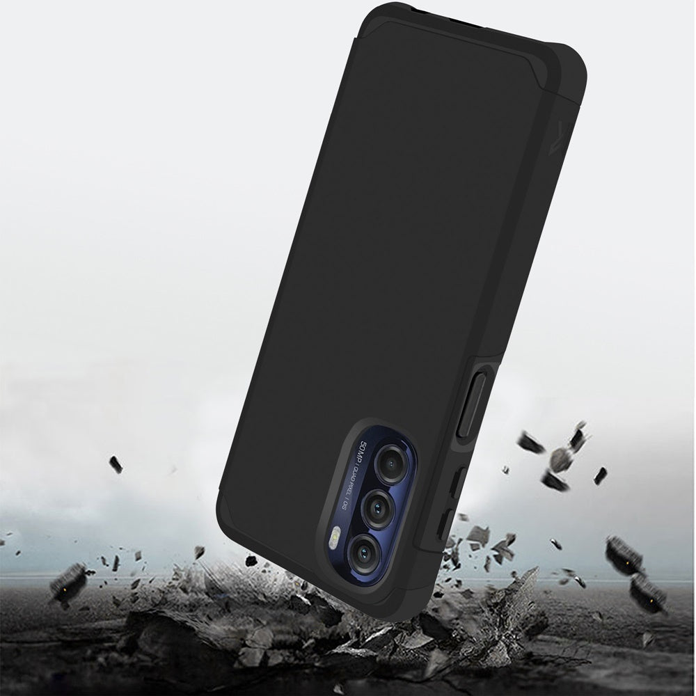 Motorola Moto G Stylus 5G (2022) MetKase Original ShockProof Case Cover - Black (1103956)