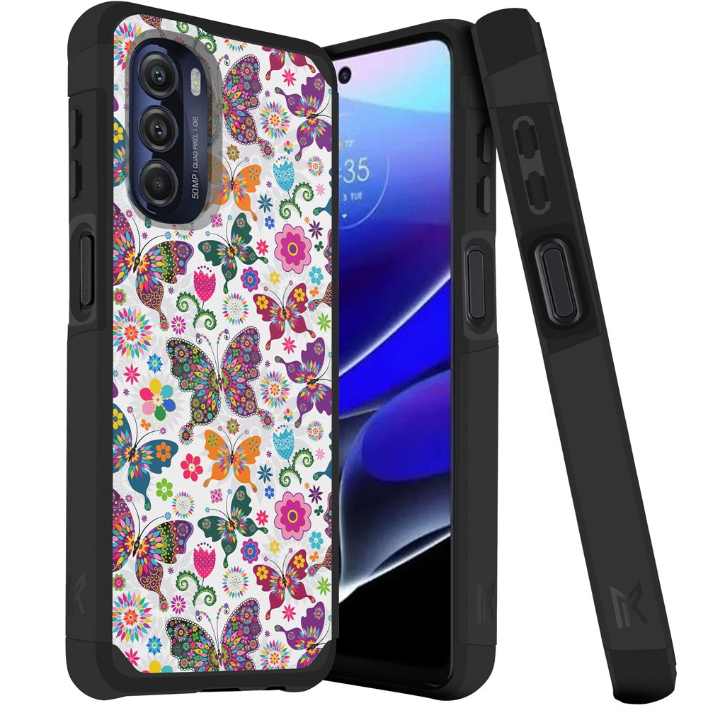 Motorola Moto G Stylus 5G (2022) MetKase Original ShockProof Case Cover - Harmonious Butterfly Floral (1103962)