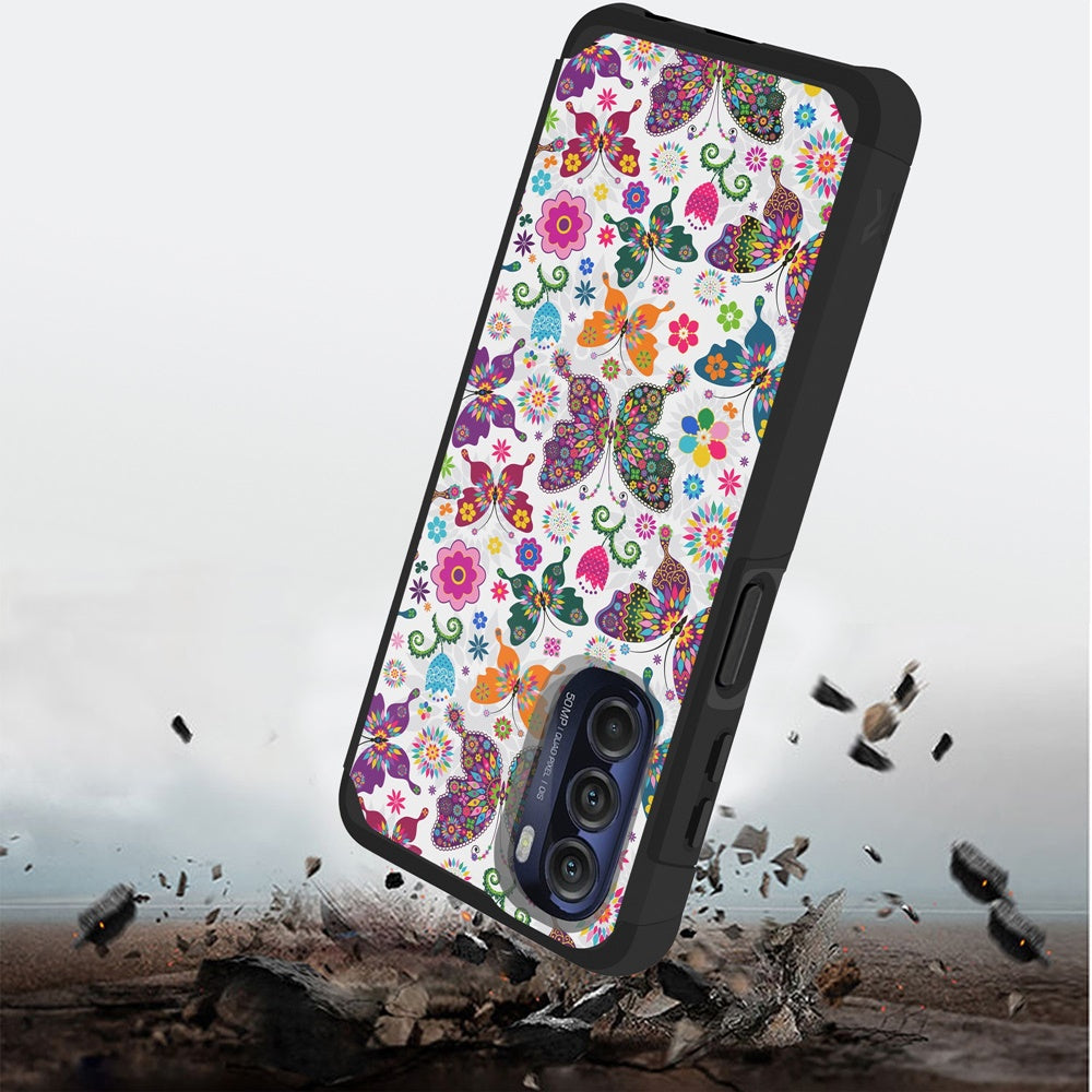 Motorola Moto G Stylus 5G (2022) MetKase Original ShockProof Case Cover - Harmonious Butterfly Floral (1103962)