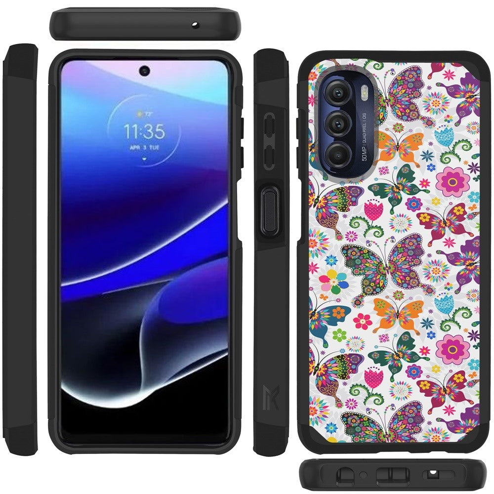 Motorola Moto G Stylus 5G (2022) MetKase Original ShockProof Case Cover - Harmonious Butterfly Floral (1103962)