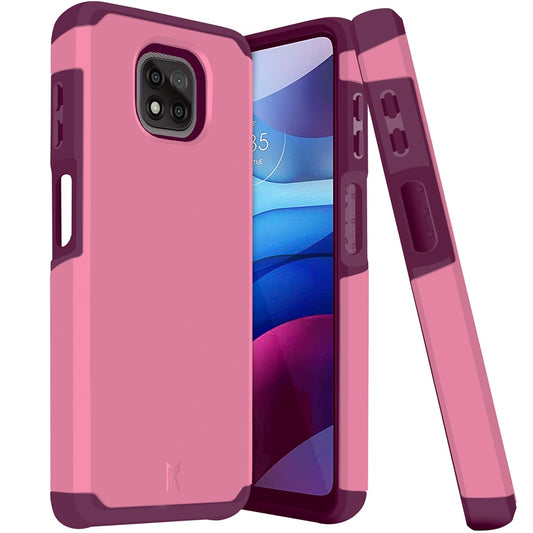 Moto G Power 2021 Premium Minimalistic Slim Tough ShockProof Hybrid Case Cover - Fruity Wine (1103370)
