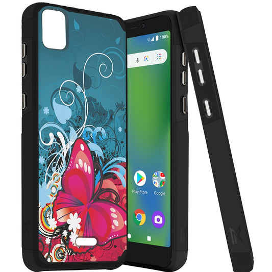 Cricket Vision Plus MetKase Original ShockProof Case Cover - Butterfly Bliss  (1103818)