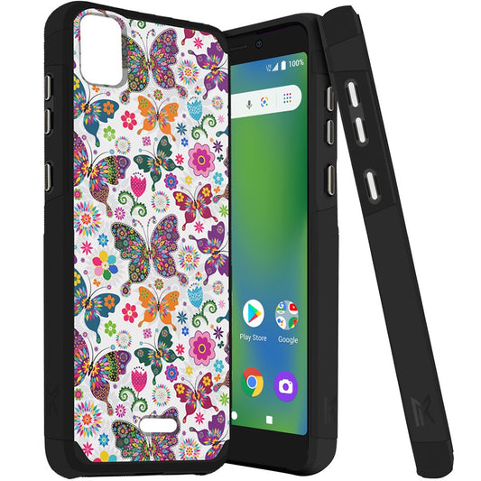 Cricket Vision Plus MetKase Original ShockProof Case Cover - Harmonious Butterfly Floral  (1103825)