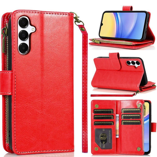 Samsung A15 5G METKASE Luxury Wallet Card ID Zipper Money Holder in Slide-Out Package - Red ( 1103375) (MSRP $59.99)