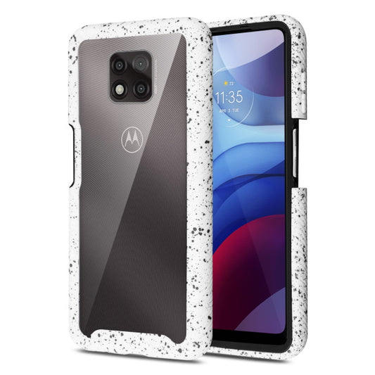 Moto G Power (2021) MyBat Splash Hybrid Case  - Highly Transparent Clear / White (1102648)