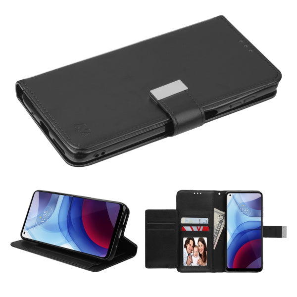 Moto G Power (2021) MyBat MyJacket Wallet Xtra Series Case - Black (1102651)