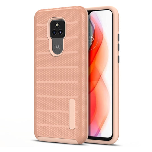 Moto G Play (2021) MyBat Fusion Protector Case - Rose Gold Dots Textured / Rose Gold (1103333)