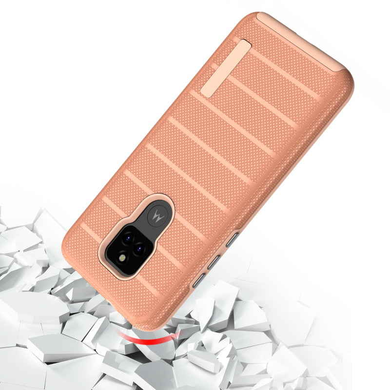 Moto G Play (2021) MyBat Fusion Protector Case - Rose Gold Dots Textured / Rose Gold (1103333)