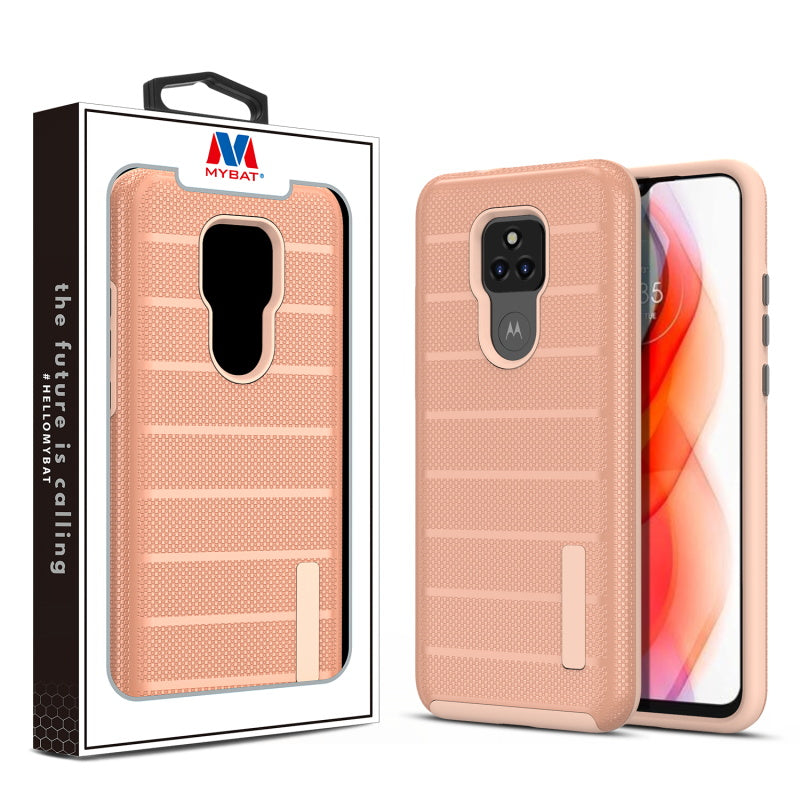 Moto G Play (2021) MyBat Fusion Protector Case - Rose Gold Dots Textured / Rose Gold (1103333)