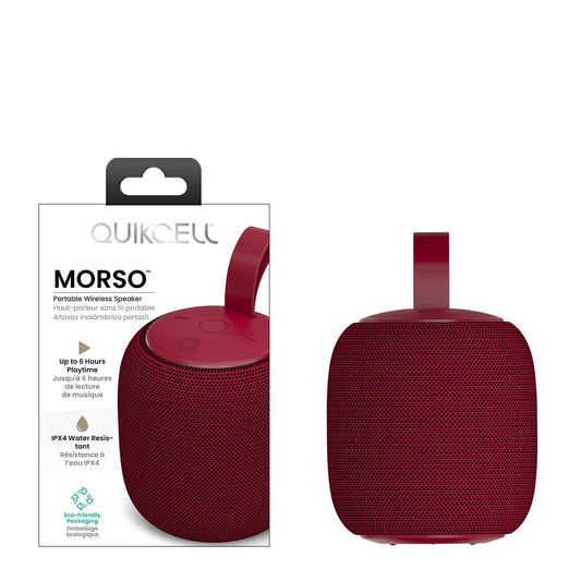 Quikcell   Morso Portable Wireless Speaker Red (1103141) (MSRP $39.99)