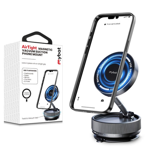 MyBat AirTight Magnetic Vacuum Suction Phone Mount - Black  ( 1103689) (MSRP $39.99)