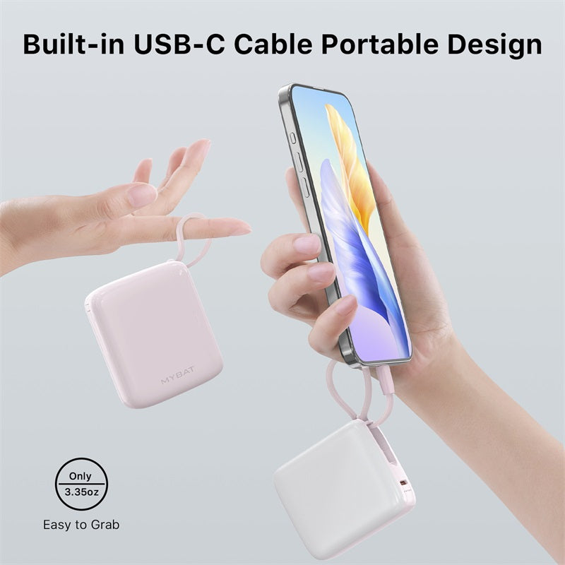 MyBat 10000mAh PowerLoop Power Bank with USB-C Cable - Pink ( 1103724) (MSRP $69.99)