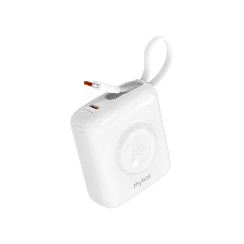 MyBat 10000mAh PowerLoop Power Bank with USB-C Cable & Watch Charger - White (1107757)