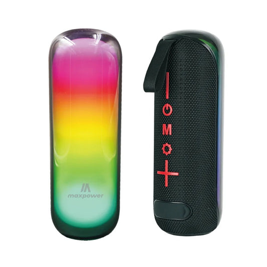 MaxPower Beat Glow Portable Bluetooth Speaker with Water Resistance, Different LED Lights, and Dust Proof - Black - Black ( 1107660) (MSRP $59.99)