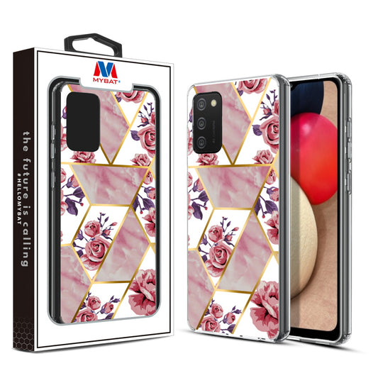 Samsung Galaxy A02s MyBat Fusion Protector Cover  - Electroplated Roses Marbling (1101648)