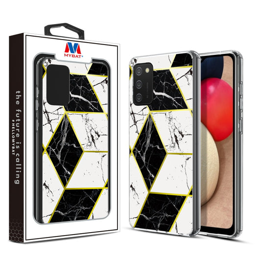 Samsung Galaxy A02s MyBat Fusion Protector Cover - Electroplated Black Marbling (1101647)