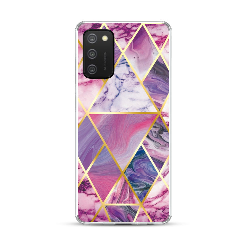 Samsung Galaxy A02s MyBat Fusion Protector Cover - Electroplated Purple Marbling (1101171)