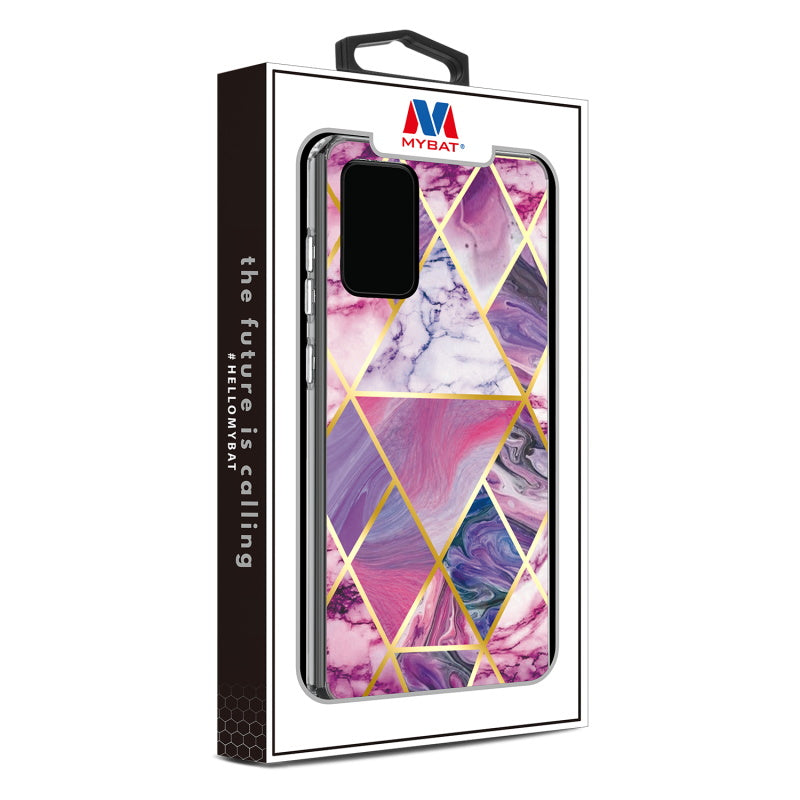 Samsung Galaxy A02s MyBat Fusion Protector Cover - Electroplated Purple Marbling (1101171)